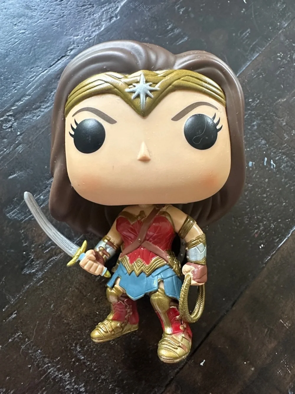 Funko Wonder Woman Pop! Figure - Red, Blue, Gold, Brown